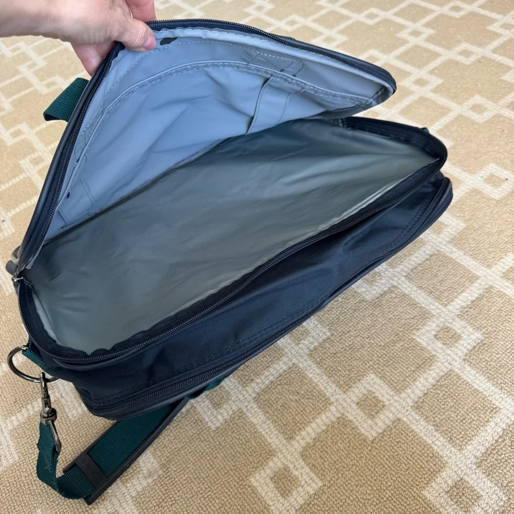 Samsonite Laptop Briefcase Travel Tech Bag Office Work Blue Nylon OS